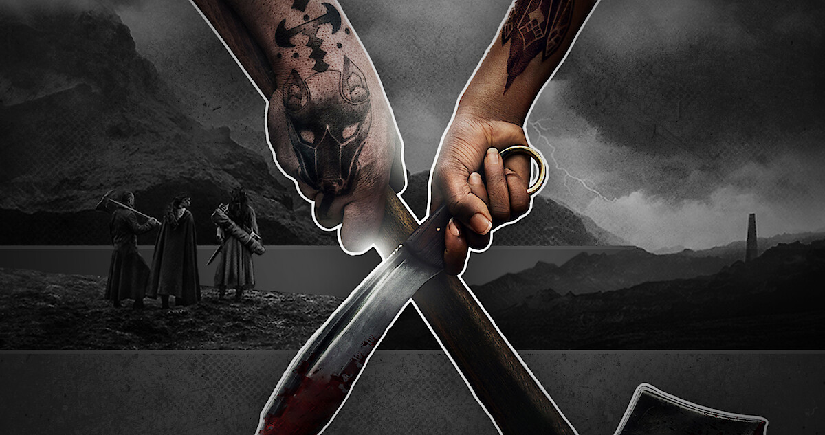 Swords drawn in battle.